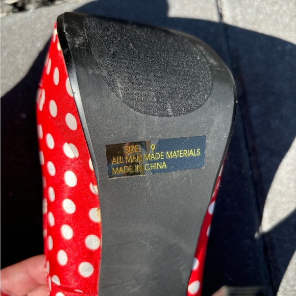 Red with white polka dot heels - Picture 2 of 3